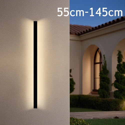 85-256V Outdoordecoration Long Wall Light Nordic Outdoor Waterproof Modern Long Strip LED Lighting Wall Lamp IP65 Garden Light