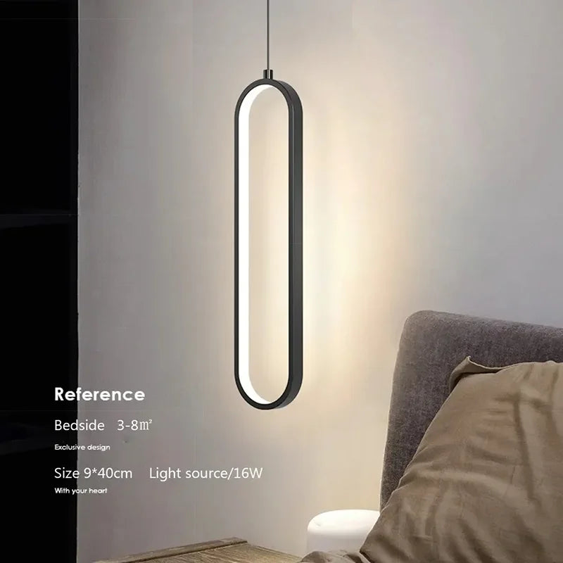 Modern Minimalist LED Pendant Light Chandelier for Bedroom Restaurant Living Room Gold Black Hanging Lamps Decoration Led Lustre