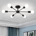Industrial black iron multi-head pendant chandelier with E27 bulbs – view 1