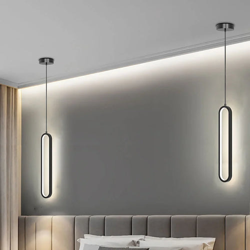 Modern Minimalist LED Pendant Light Chandelier for Bedroom Restaurant Living Room Gold Black Hanging Lamps Decoration Led Lustre