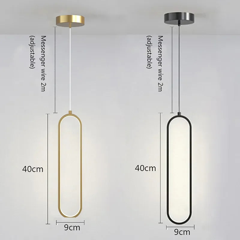 Modern Minimalist LED Pendant Light Chandelier for Bedroom Restaurant Living Room Gold Black Hanging Lamps Decoration Led Lustre