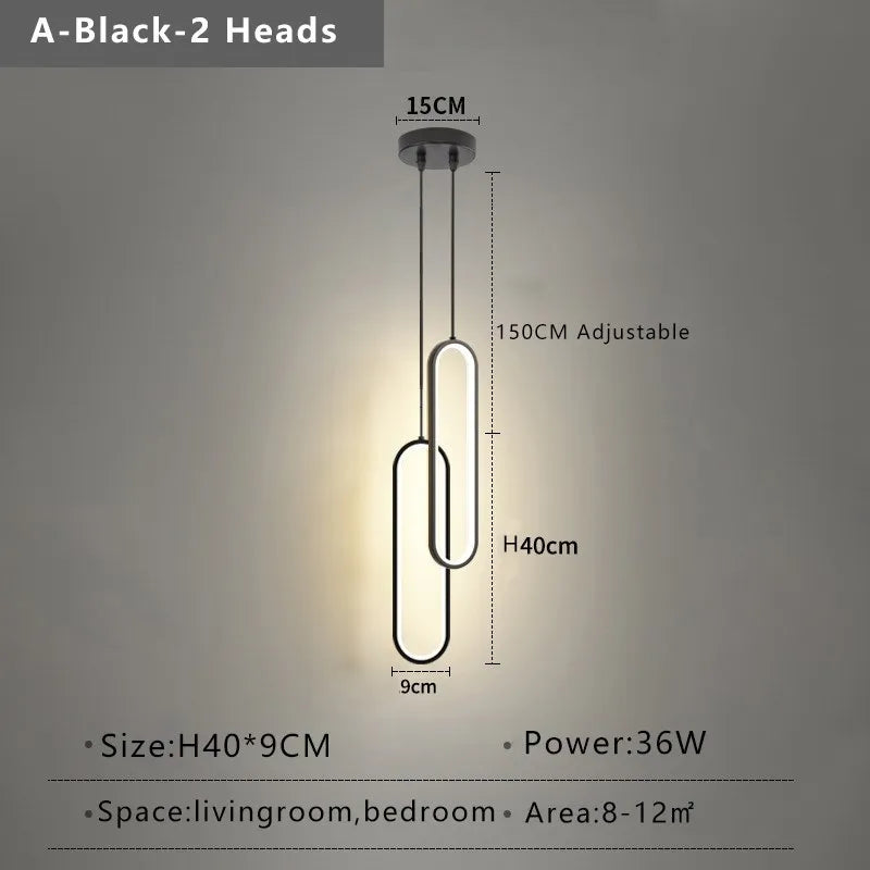 Modern Minimalist LED Pendant Light Chandelier for Bedroom Restaurant Living Room Gold Black Hanging Lamps Decoration Led Lustre