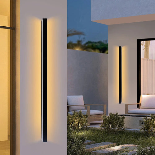 85-256V Outdoordecoration Long Wall Light Nordic Outdoor Waterproof Modern Long Strip LED Lighting Wall Lamp IP65 Garden Light